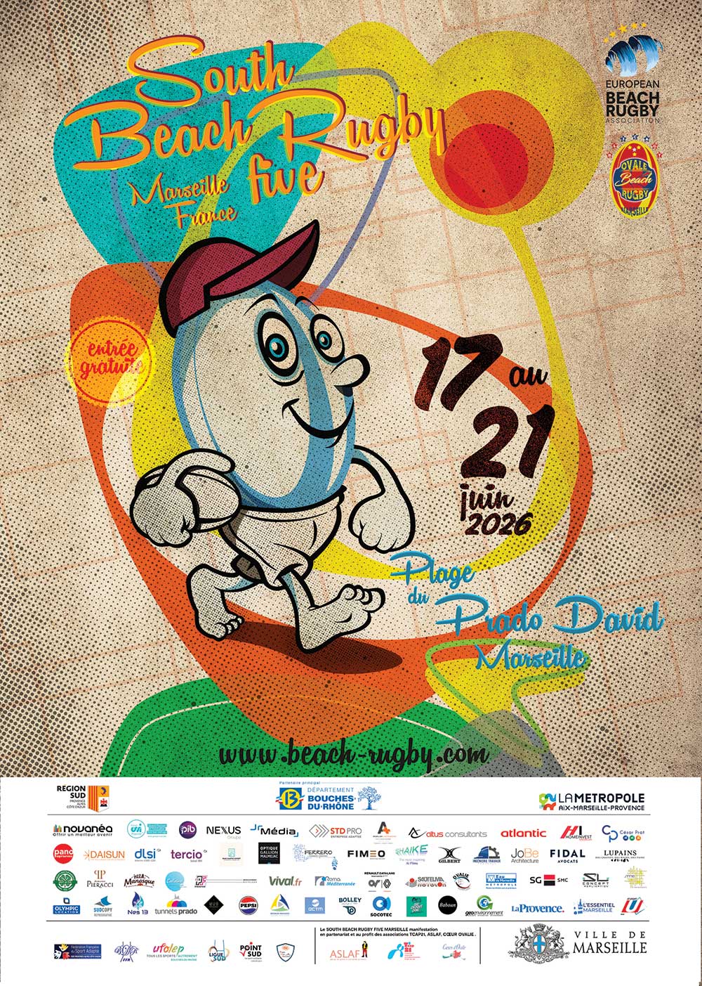 affichage beach rugby Five Marseille 2026